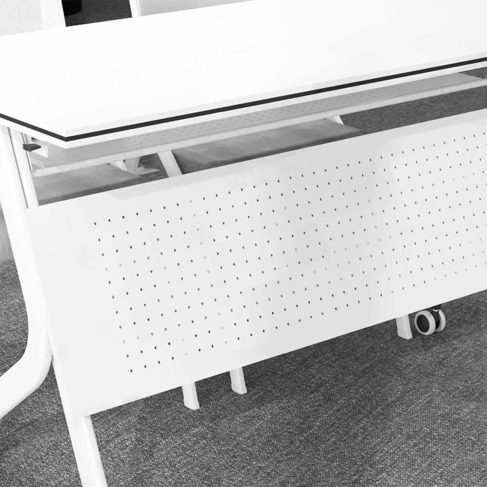 Table de réunion à pliage rapide avec roulettes verrouillables pour bureau, séminaire et utilisation collaborative