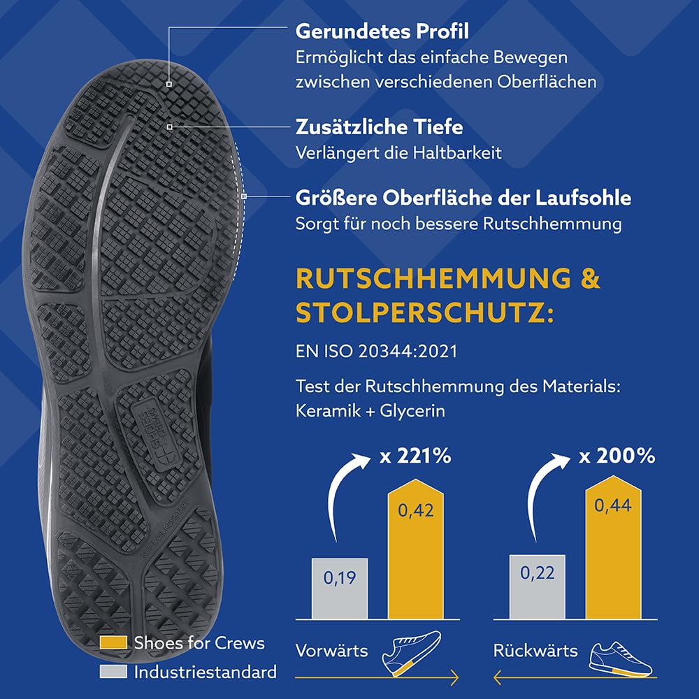 Shoes for Crews Herren-Arbeits-Sneaker mit rutschhemmender Sohle – Bequem, atmungsaktiv, wasserabweisend, ideal für Gastronomie und Küchen für Kellner und Koch oder im Einzelhandel – Evolution II