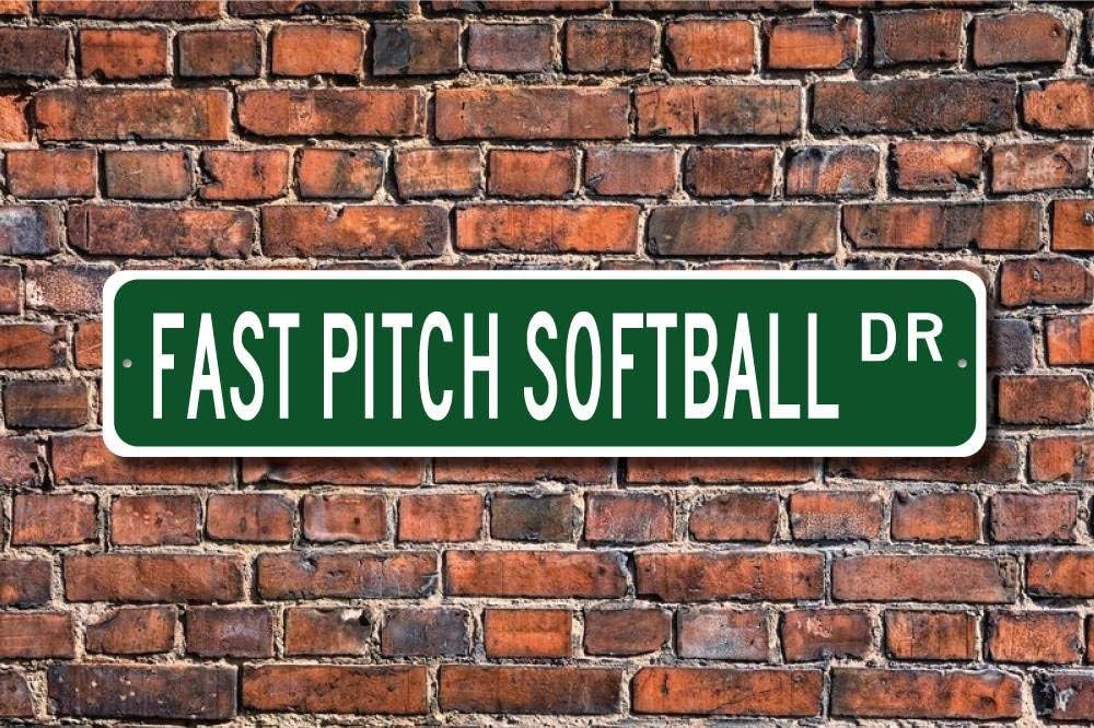 Puernash Tin Signs Home Decoration Fast Pitch Softball Sign