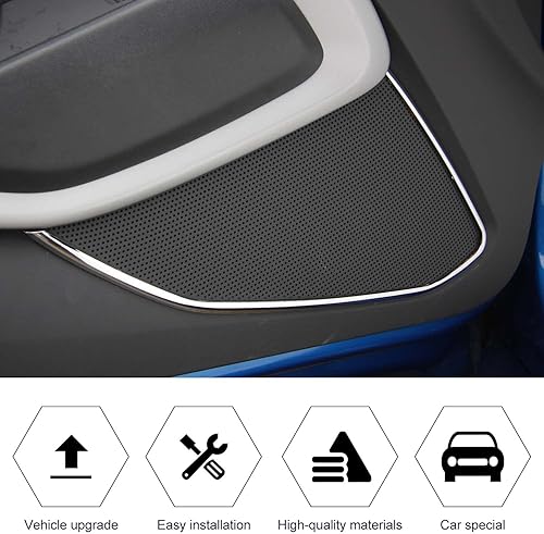 Miniatura 4 de Cubierta interior de la puerta Decoración del panel de altavoz de audio Accesorios interiores para Chevrolet Camaro 2017-2022 (cromo)