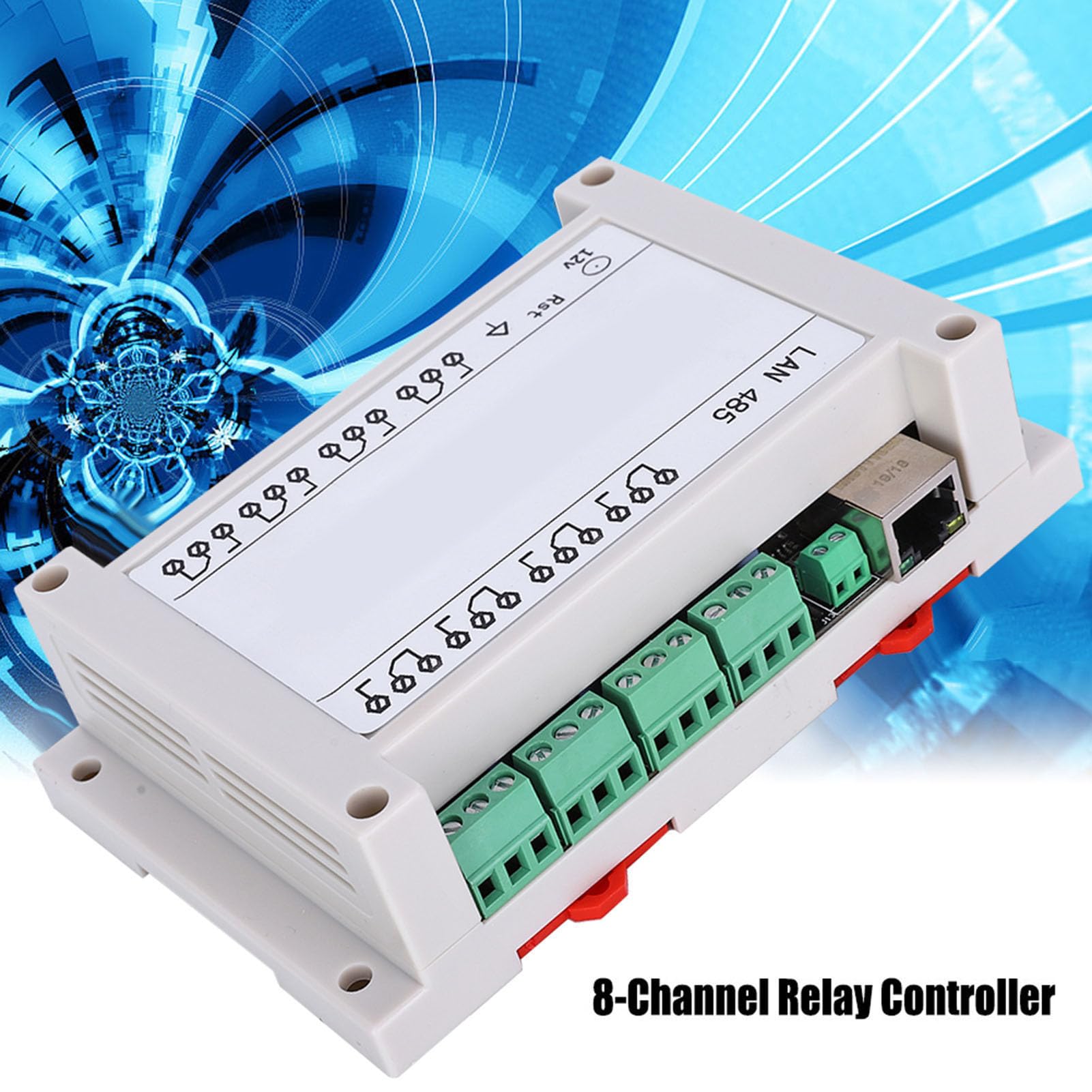 Garosa Controlador IP RJ45 Ethernet, Placa de Control Remoto 8 Canales con Módulo Relé/IP 10A para Motores Eléctricos Blanco