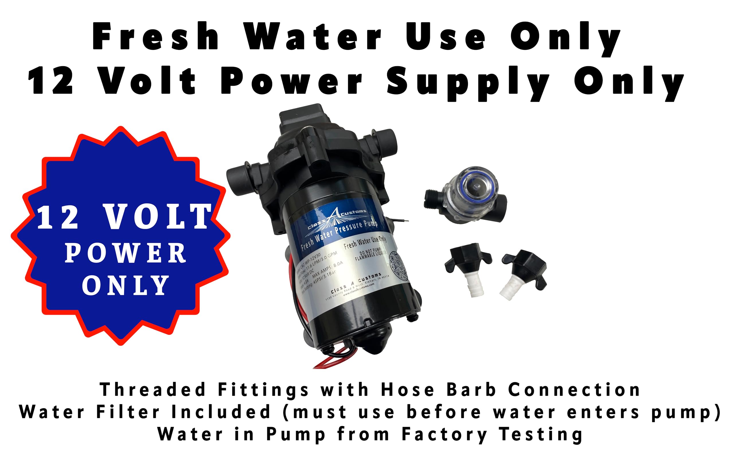 T3500BPK-P Tanque de agua dulce para RV, tanque de almacenamiento de agua potable para beber, cocinar, limpiar, ducharse, para campistas, remolques, autocaravanas, caravanas, concesión (tanque, bomba