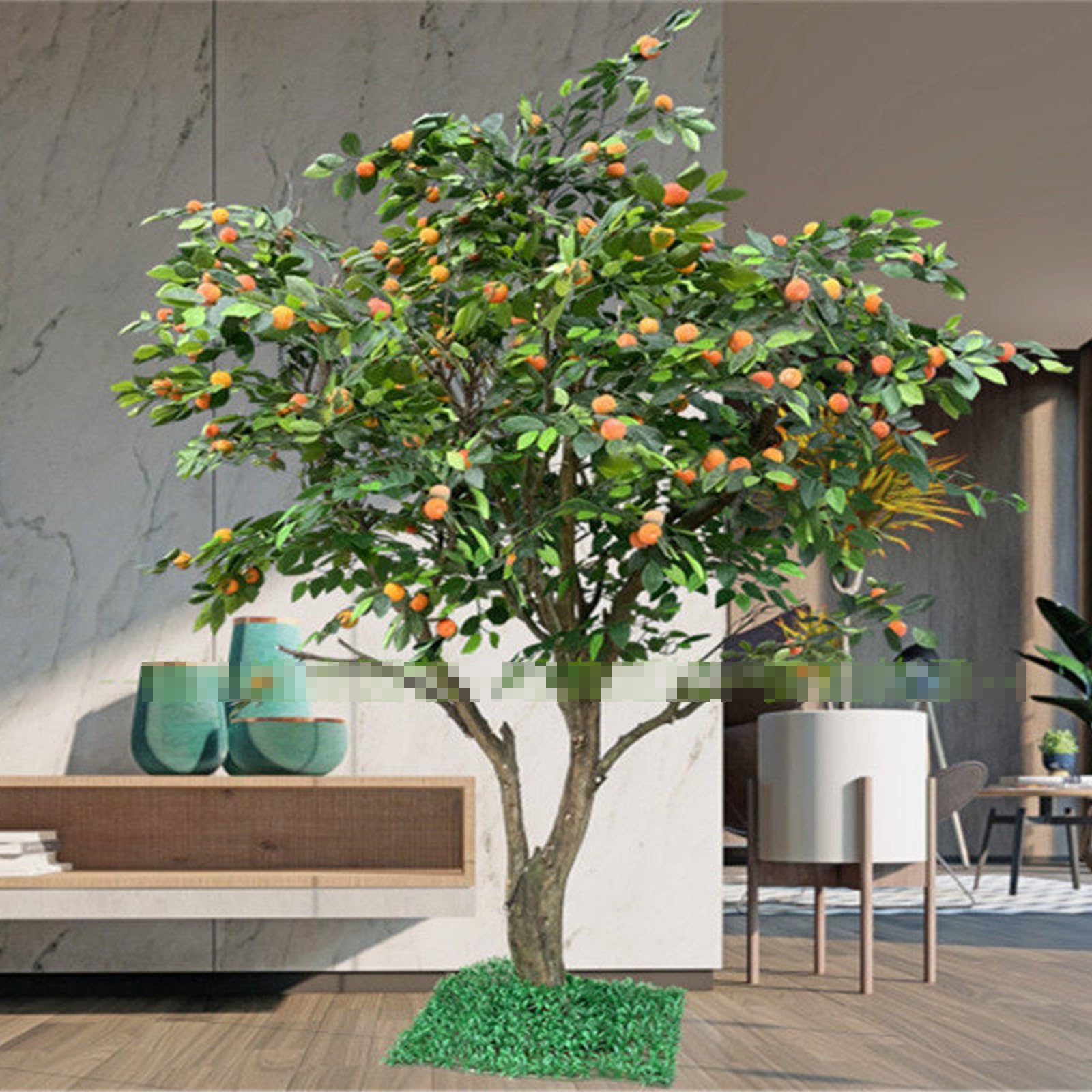 Artificial Green Plant Fruits Decoration, with Lifelike Fruits, Fake Fruiting Tree Indoor Home Hotel Mall(5x5m)