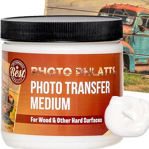 PHOTO PHLATTS Gel medio de transferencia de fotos Gel medio para transferencia de fotos a madera y otras superficies duras Gel de transferencia de