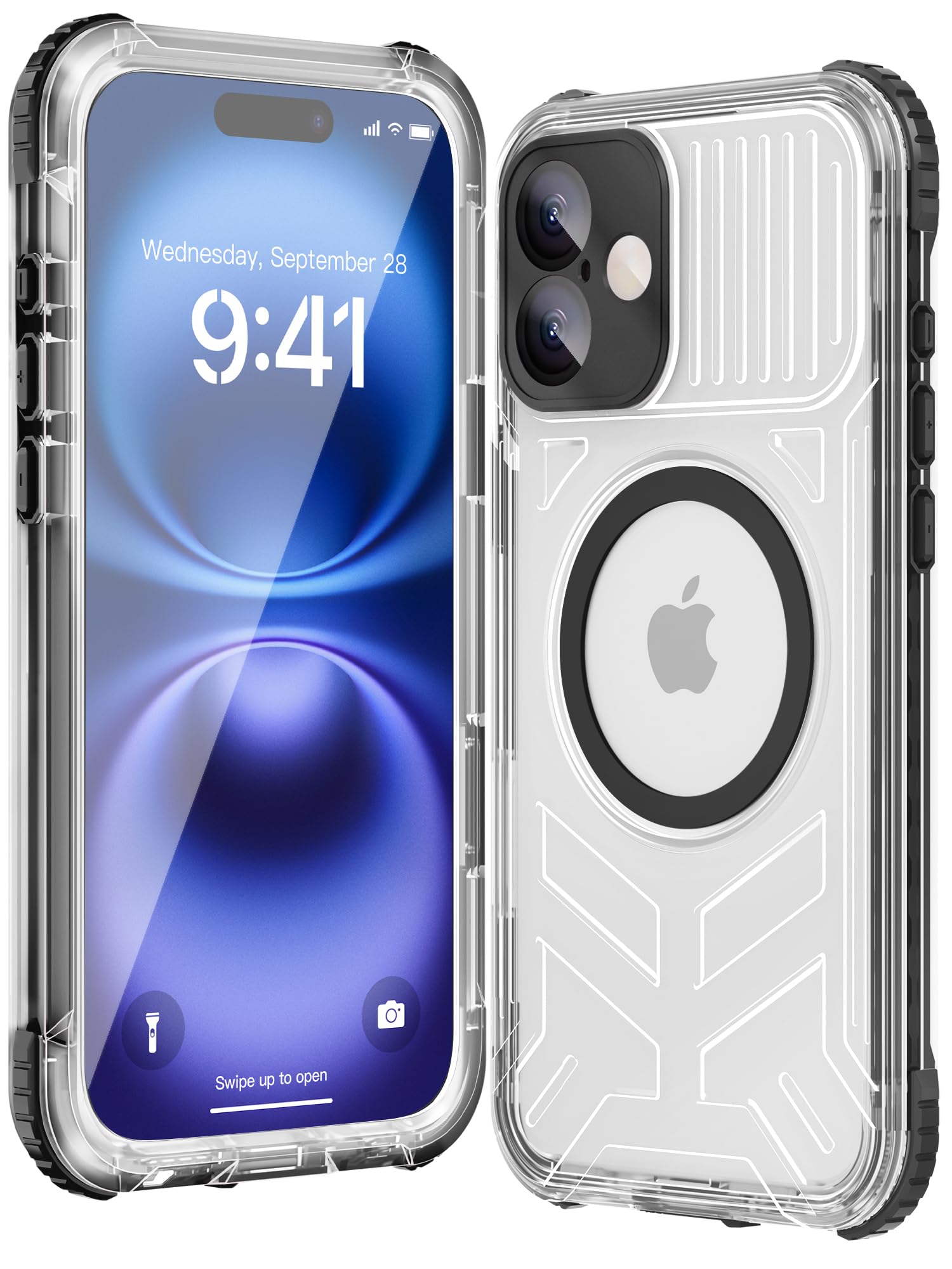 WIFORT for iPhone 16 Waterproof Case, [IP68 Underwater] [Blue Light Filter Lens] [15FT Military Shockproof], Fit for Magsafe Full Body Magnetic