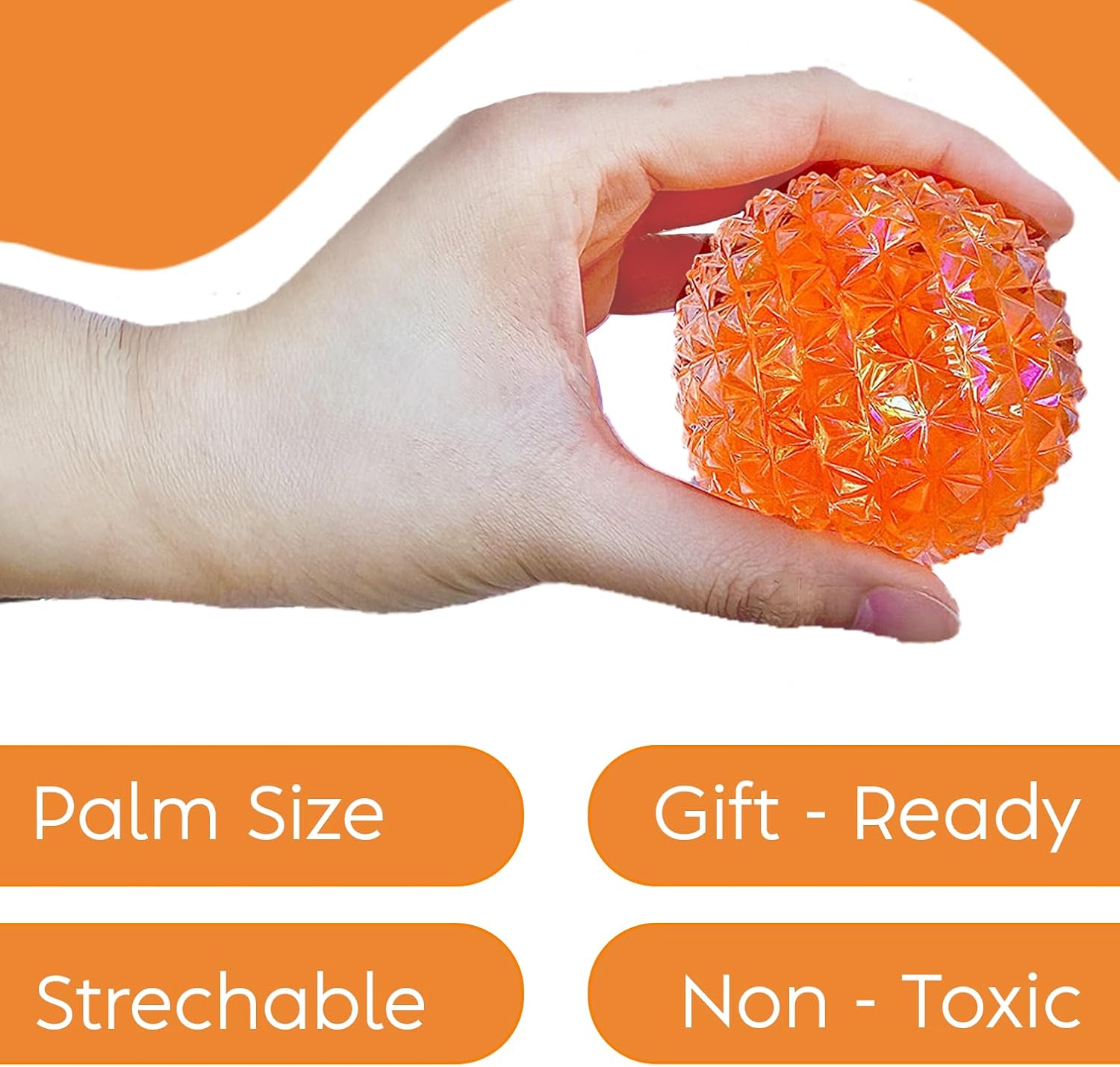 Diamond Stress Ball - Cool Sensory Squishy Nice Squeeze Fidget Cute Squish Toy - 2.25" Ball