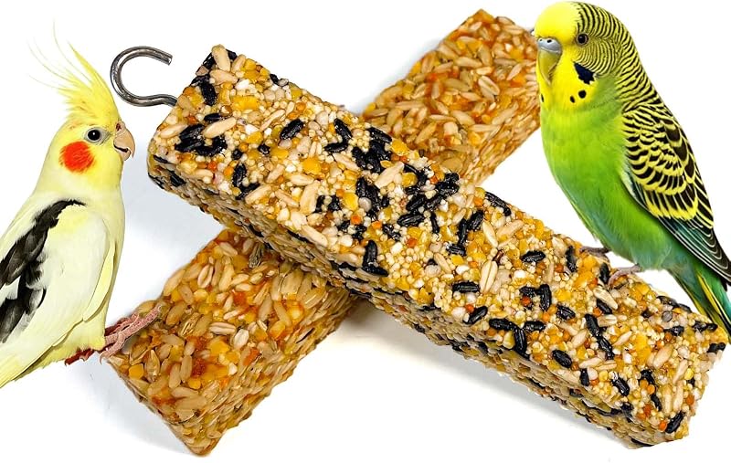 Palitos Mastigáveis com Grãos e Mel para Aves Acsist com Gancho, Pacote com 2
