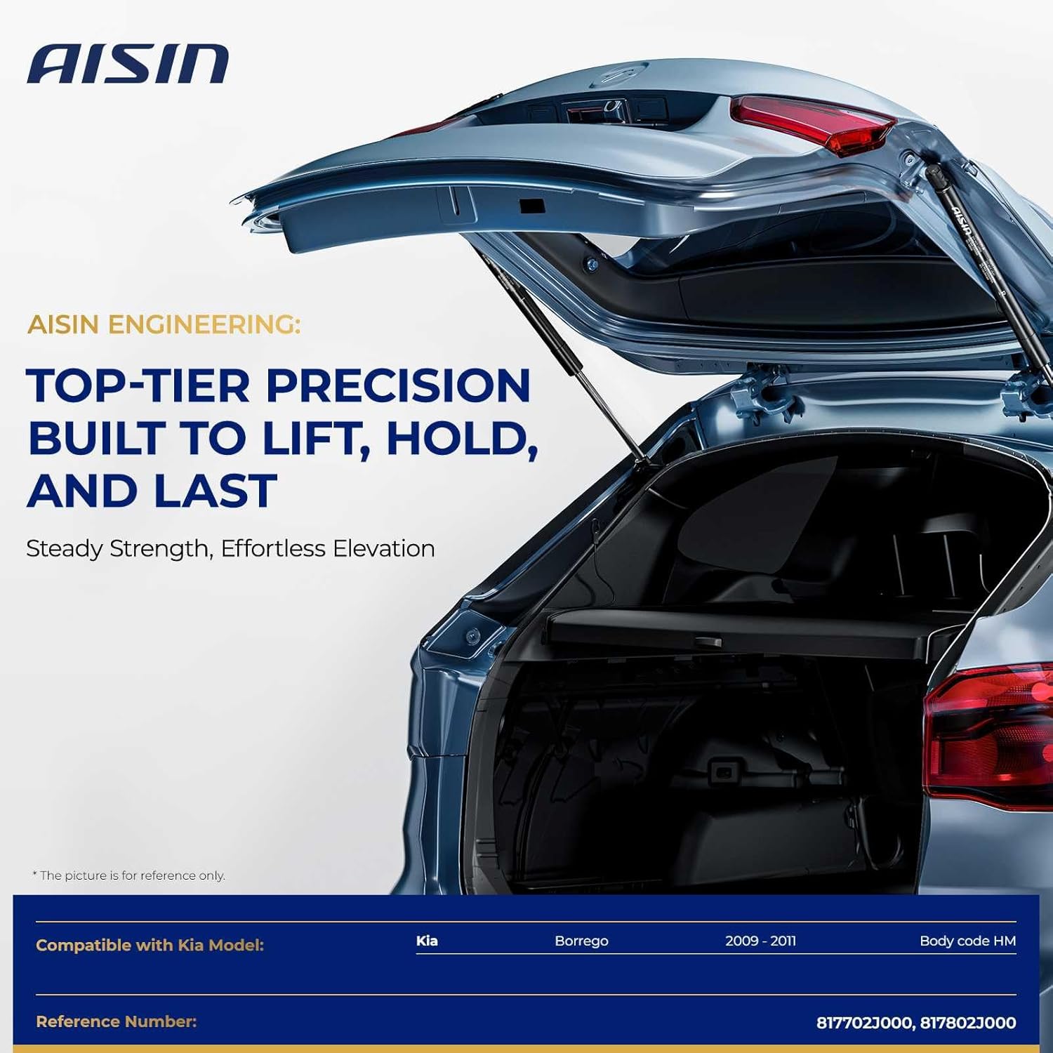 AISIN AFTERMARKET GASKA-01030 Rear Tailgate Lift Supports Shock Struts - Compatible with Kia Borrego 2009-2011 - Set of 2