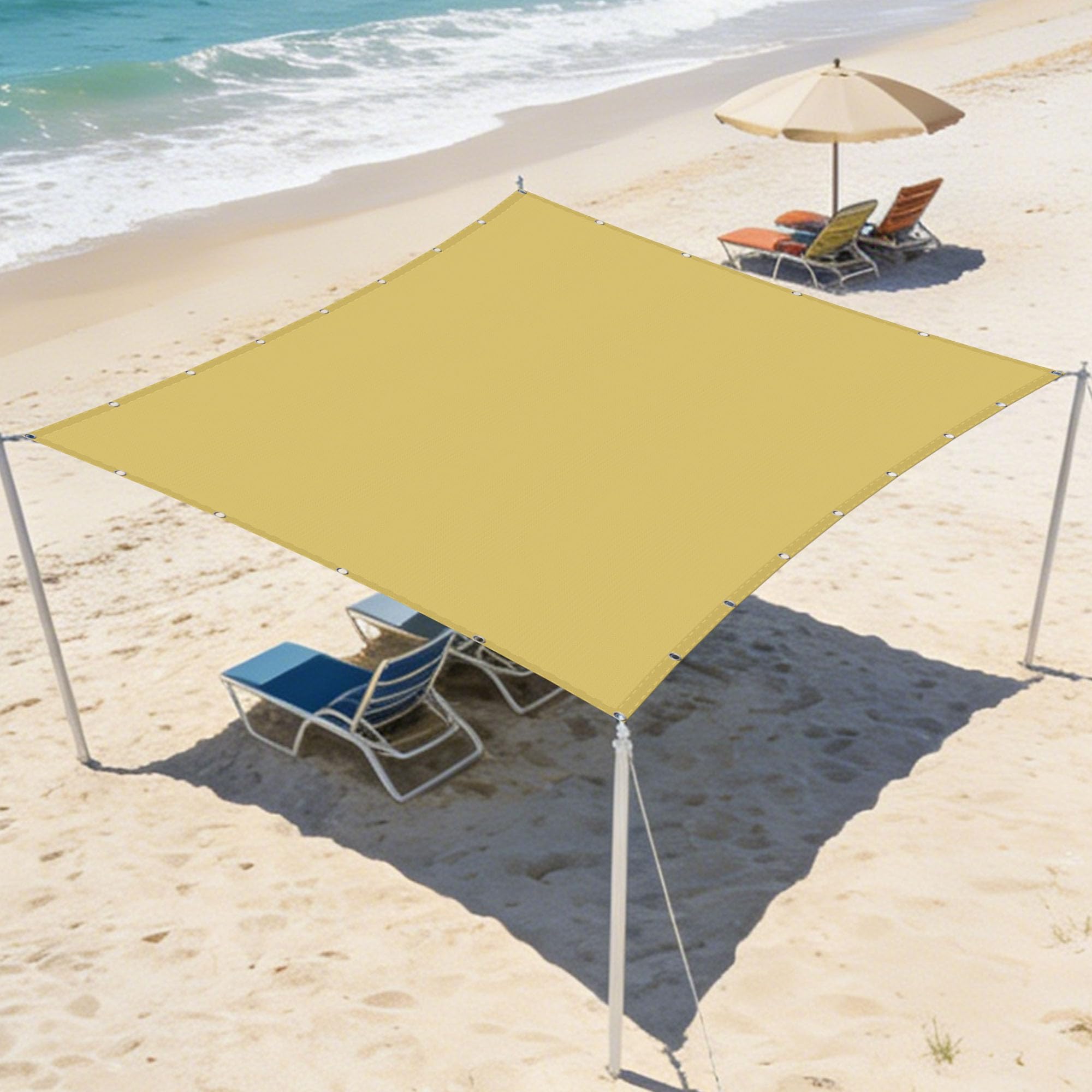 Voile d'ombrage imperméable 140x300 cm avec oeillets pour terrasse et jardin