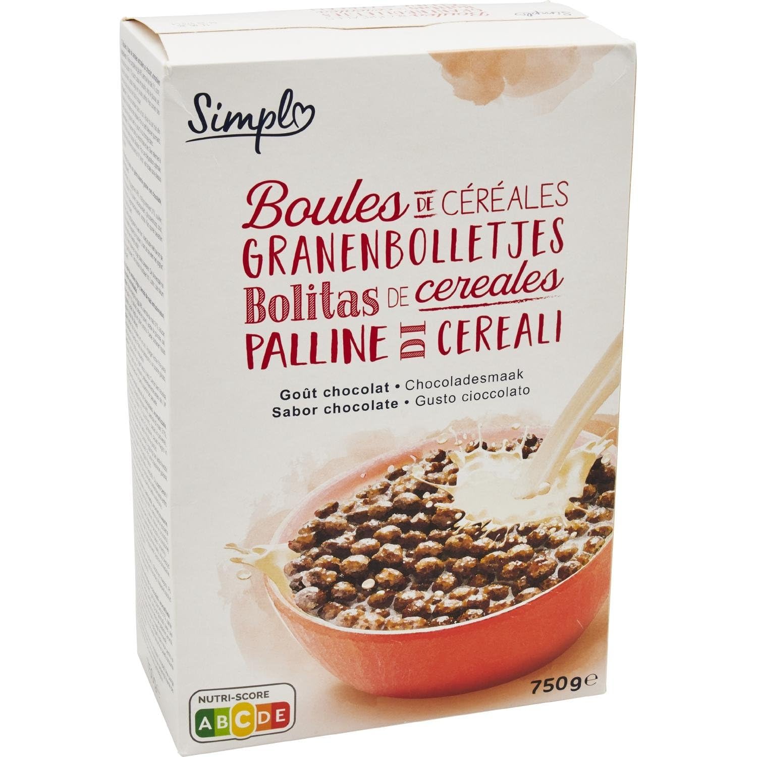 Un petit déjeuner gourmand et malin pour toute la famille — SIMPL Boules de Chocolat, céréales au bon goût de chocolat, format familial 750g - Lot de 3