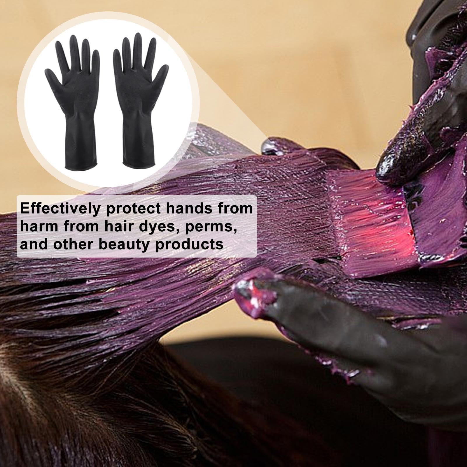 Gants De Teinture De Cheveux,Gants En Latex Gants De Teinture De Cheveux Texturés Professionnels, Respirants Et Sans Poudre,antidérapants, Gants De Teinture Capillaire, Disponibles En Tailles,S,M,L