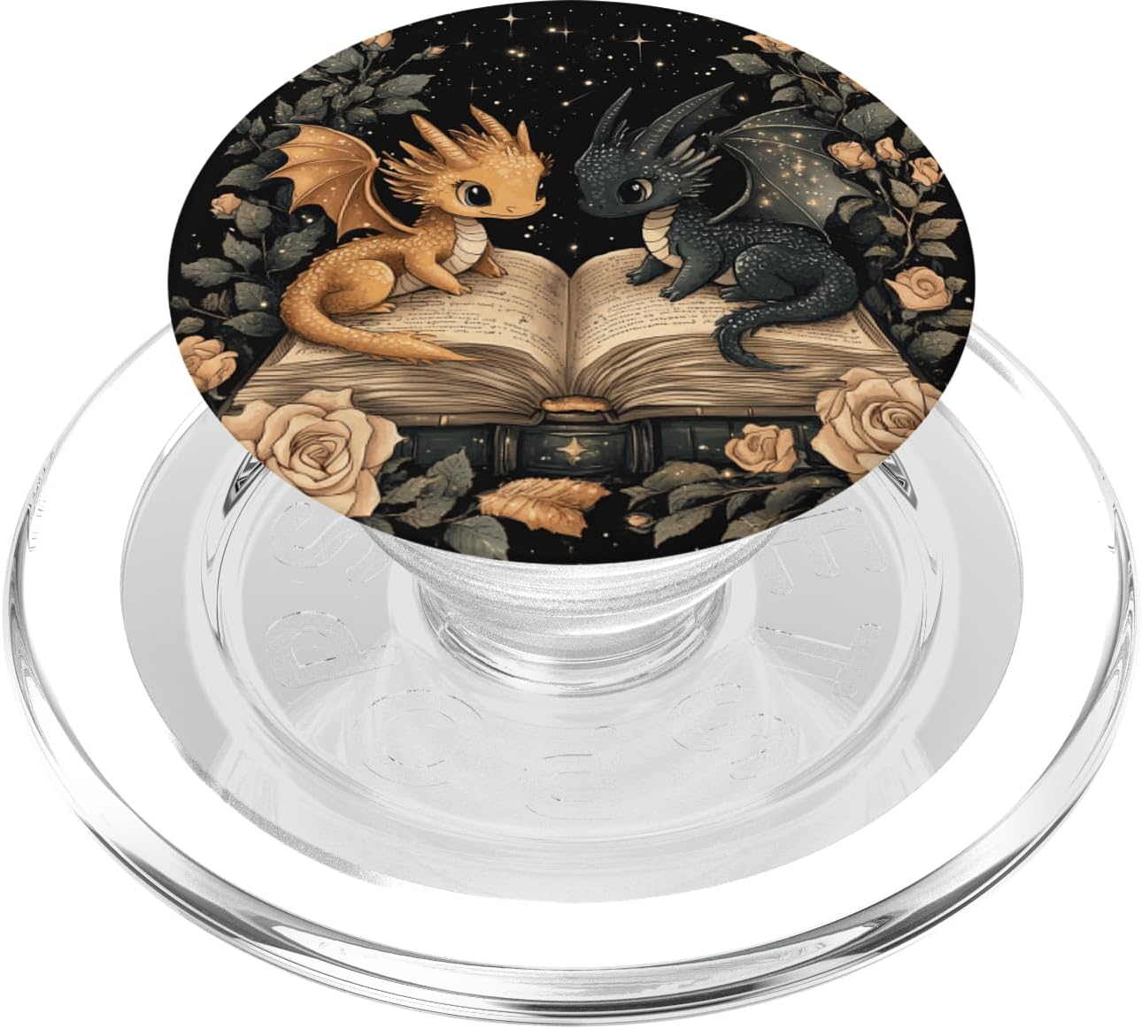 Book Dragon Head Mythical Creature Flame Wyvern Fantasy PopSockets PopWallet for MagSafe