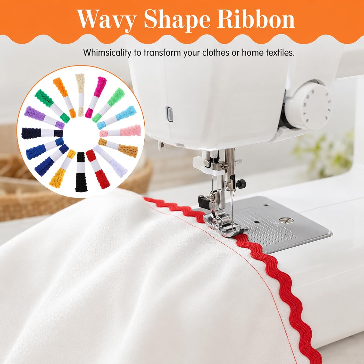 lMengjbang 88 Yards Rick Rack Trim for Sewing 5mm Wave Bending Trim Ribbon