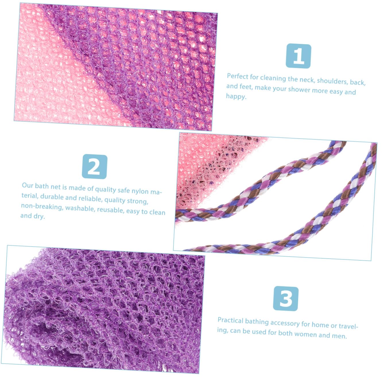 FRCOLOR 6piezas Toalla Africana Exfoliante De Esponja De Limpieza Para y Exfoliación De Espalda Accesorio Para Hombres y Mujeres