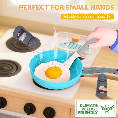 Miniatura 32 de 105 piezas de accesorios de juguete de cocina para niños, juego de cocina para acampar, ollas de juego, sartenes, utensilios, utensilios de cocina