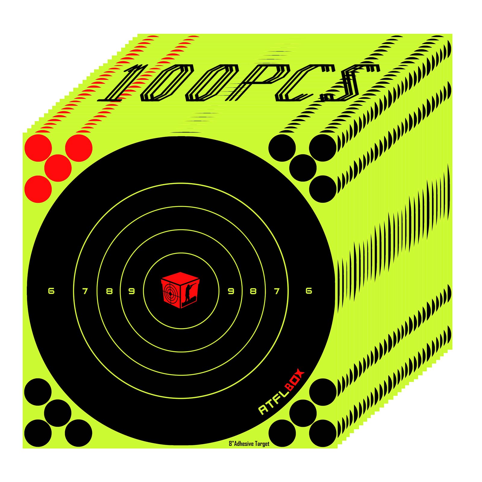 Cible adhésive Stick & Splatter 20,3 cm Jaune Fluorescent pour fusils pistolets airsoft BB plombs