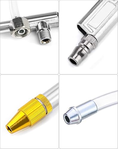Vista 13 de QWORK Pistola de pulverización, herramienta de aluminio neumática para limpieza de motor de aire, 1/4