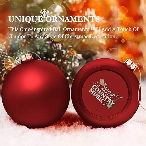 Miniatura 4 de I Love Country Music - Bolas de Navidad, adornos para árbol de Navidad, colgante de decoración colgante para fiesta de vacaciones, 1 unidad