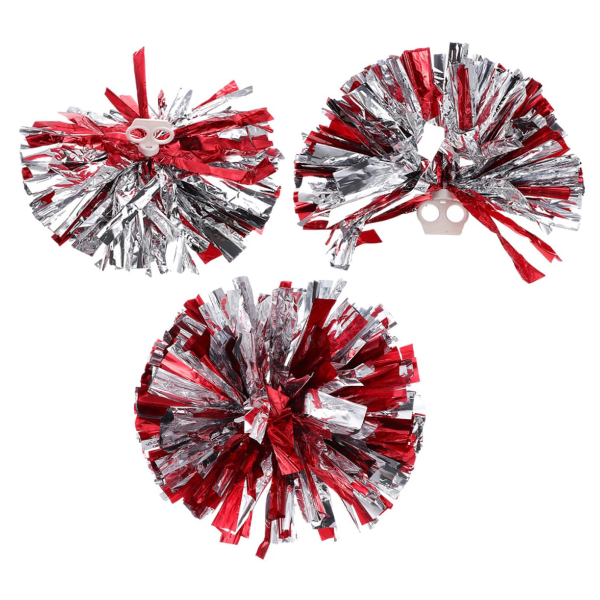 BESTonZON 3Pcs Cheerleading Pom Poms Metallic Foil Cheer Props for Dance Performance Sports Events Competitions Bright for Spirit