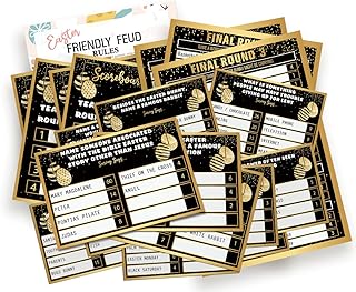 Easter Family Feud Quiz Game, Easter Party Decorations, Easter Party Games, Easter Friendly Feud Quiz, Easter Party Favor, Family Activity, Feud Trivia Quiz, Easter Friendly Feud Card Game-002