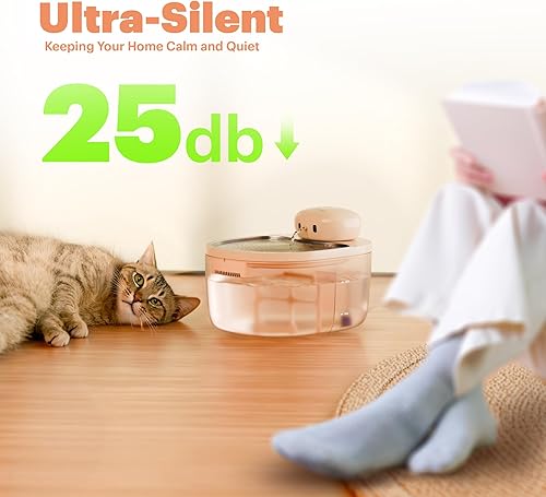 Miniatura 7 de PetTop Fuente de agua para gatos sin bombeos, 102 onzas3 L, bandeja de acero inoxidable, funciona con batería de 3600 mAh con sensor de movimiento,