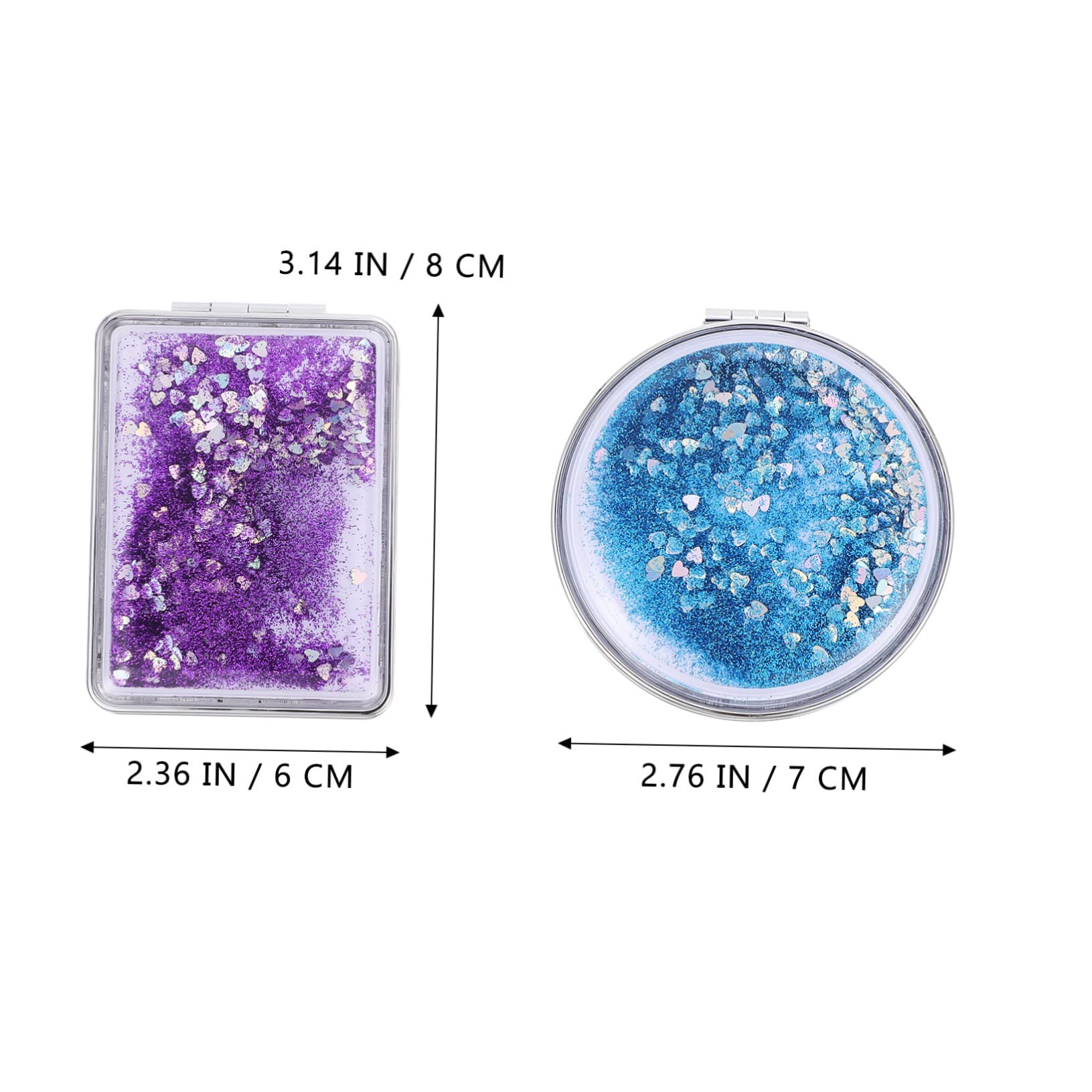 FRCOLOR 6 specchi da trucco con ingrandimento, piccolo specchio cosmetico per Halloween, assecoires da viaggio, specchio portatile