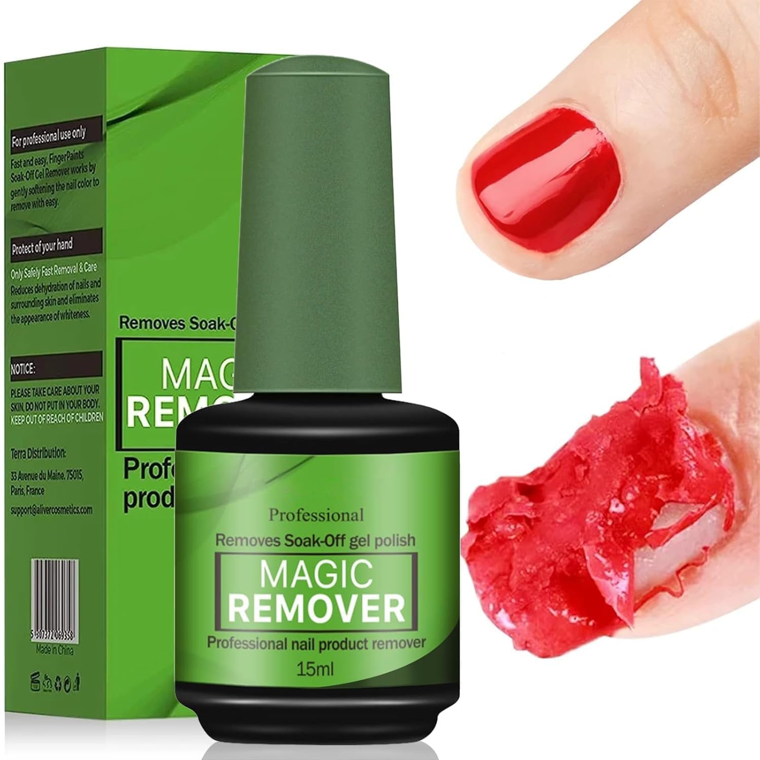 COSMOO 15ml Magic Gel Nail Polish Remover - Peel Off Gel Polish in 2-3 Minutes, Quick Easy Professional Nail Remover