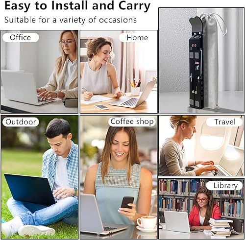 Miniatura 3 de Soporte para laptop, soporte para tableta de computadora, soporte plegable de aluminio ajustable para laptop, compatible con MacBook Air Pro,