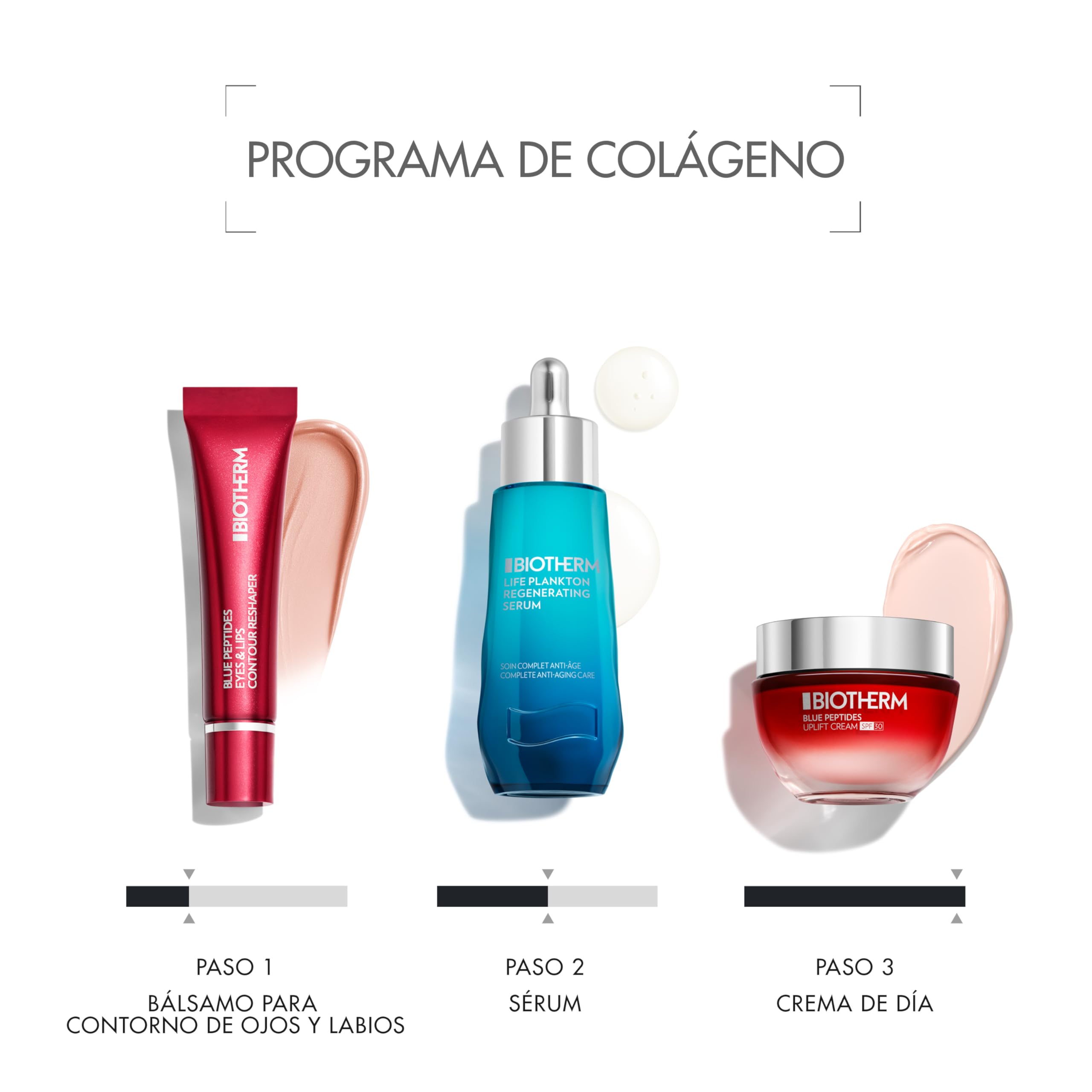 Biotherm Blue Peptides Ojos y Labios, Contorno de Ojos y Labios, Piel Definida y Elástica, Enriquecida con Péptidos de Colágeno, Café Verde y Plancton, Para Todo Tipo de Piel, 15 ml