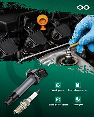 Miniatura 7 de SCITOO 6 bobinas de encendido con 6 bujías de iridio para Toyota para Lexus Avalon Camry Highlander Sienna ES300 RX300 V6 1 para motor MZFE 88921393