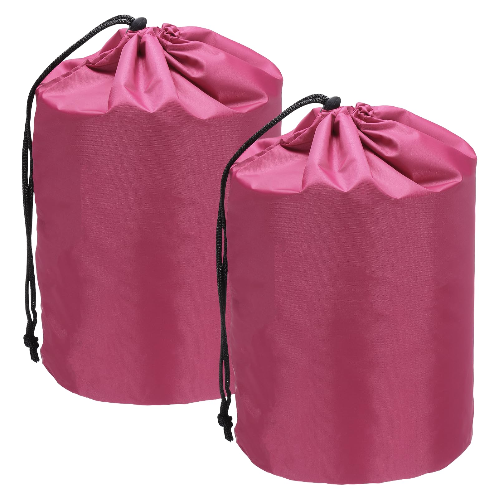 YELARXI Stuff Sack, Nylon Waterproof Storage Sacks Portable Drawstring Outdoor Products Ditty Bag Ultralight Dust Flap 5 x 10 Inch & 2Pcs & Rose Red - Fit for (Camping/Traveling/Hiking)