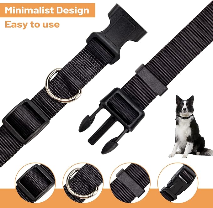 Collar martingale ajustable para perro negro de nylon pequeño miniatura 4