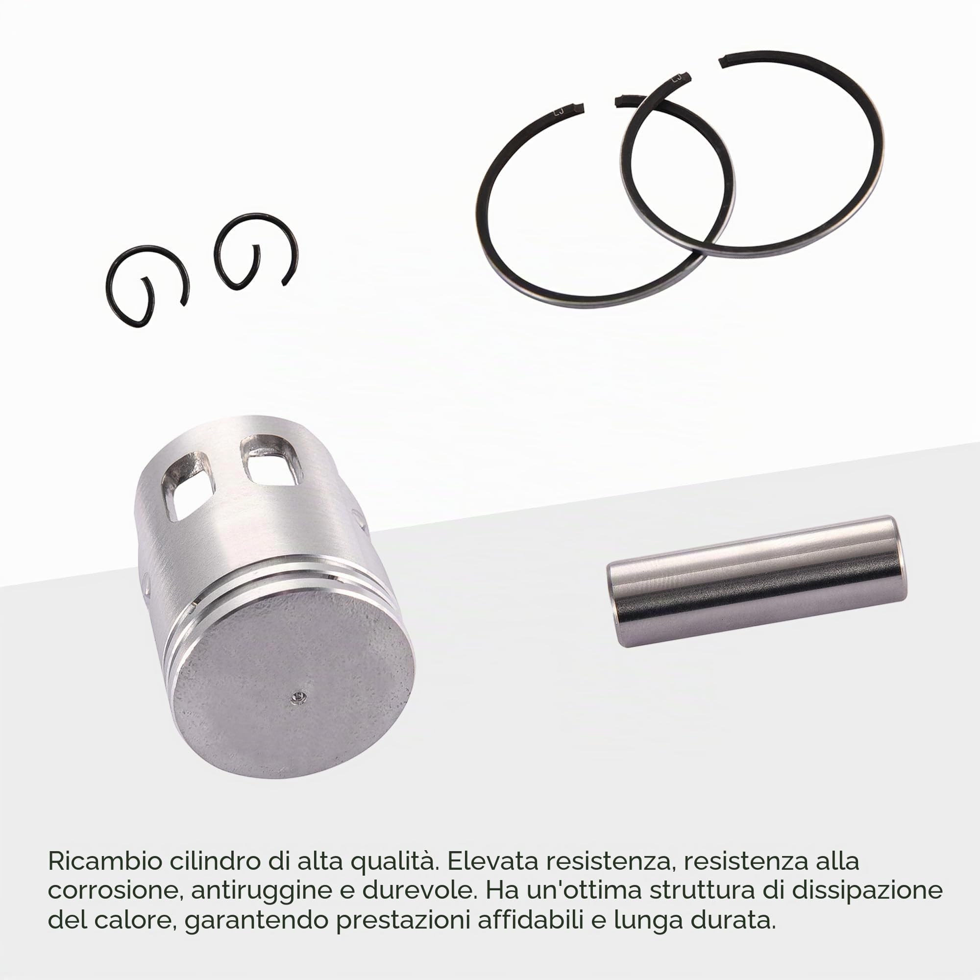 GOOFIT 40mm Kit di Assemblaggio del Pistone Sostituzione per 2 Stroke 50cc Jog Minarelli PW50 Moped Scooter