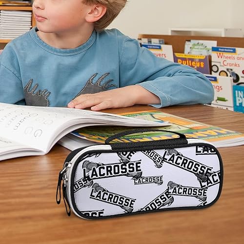 Miniatura 6 de Lacrosse - Estuche para lápices de gran capacidad, bolsa de mano para bolígrafos, bolsa de maquillaje, organizador de almacenamiento, regalo