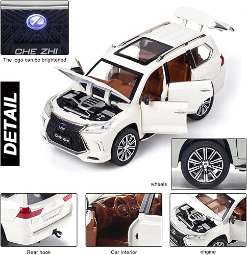 Miniatura 5 de Modelo de coche fundido a presión escala 124  Coche de juguete de aleación de zinc con sonido y luz, vehículo de juguetes coleccionables para