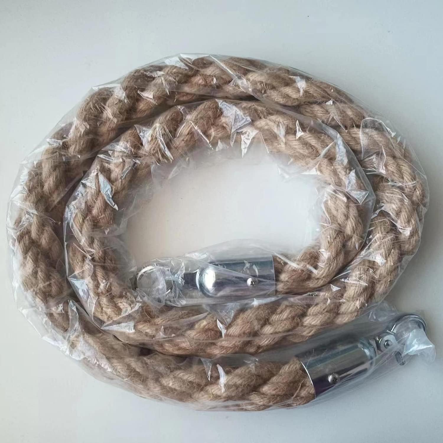 Barreras de control de multitudes, cuerda de cáñamo de 1 m con clips pulidos, soportes de gestión de colas, postes de delimitación de barrera de seguridad plateados, para eventos y seguridad