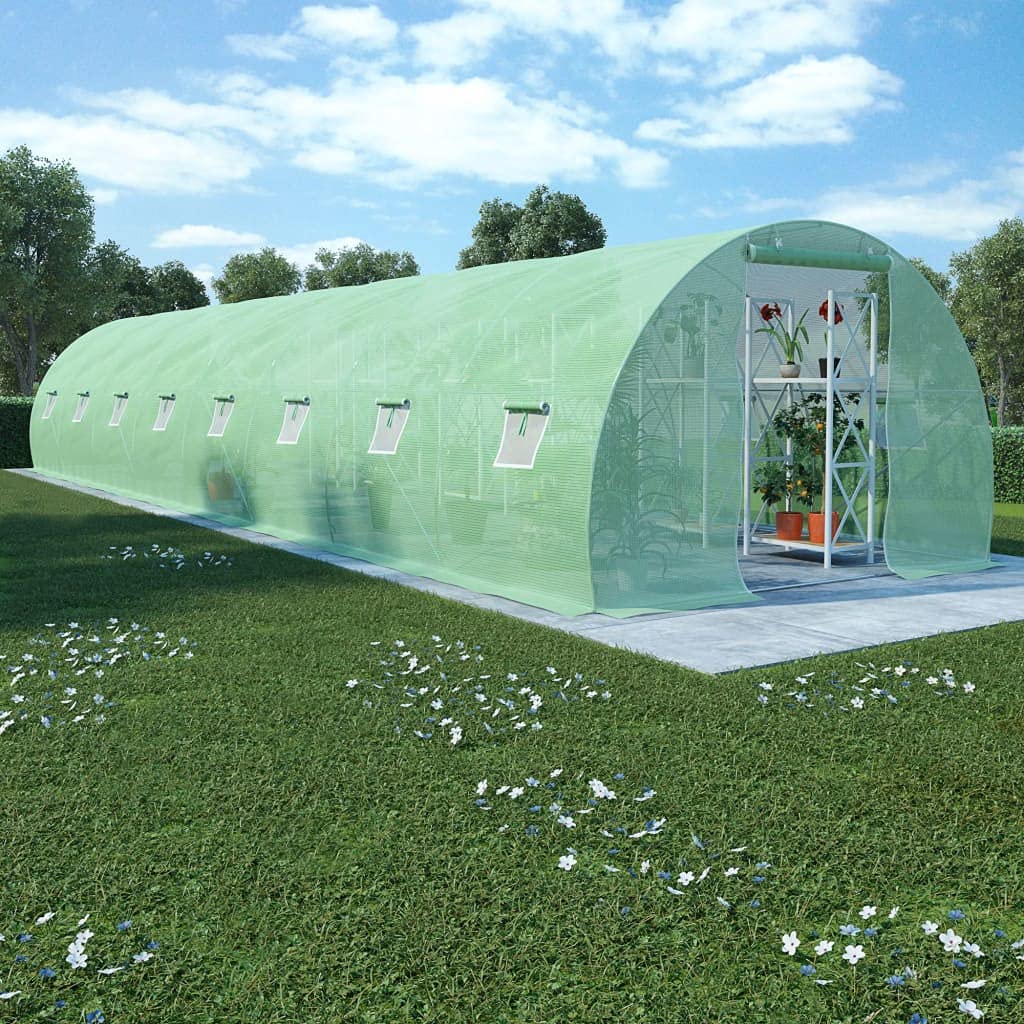 Serra 36 m² 1200 x 300 x 200 cm Serra Tipo Casetta da Giardino Colture Fiori e Verdure