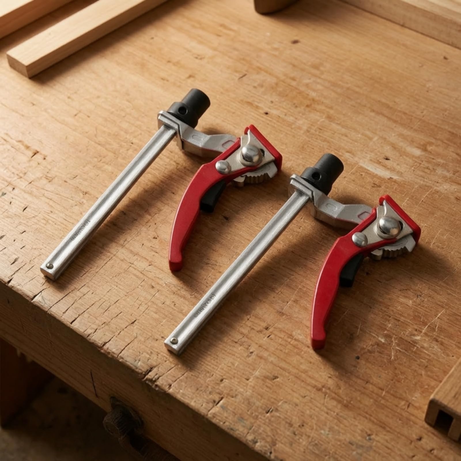 2 Pièces Serre-Joint Serrage Robuste Pince à Cliquet Compact Outillage pour Bricoleurs, 2 Pcs 20mm