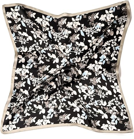 Sciarpa Di Seta Da Donna - Sciarpa In Chiffon Fiore Stampato Moda Stile Foulard Casual Colorato Sciarpa Classica Scialle Di Protezione Solare Scarf