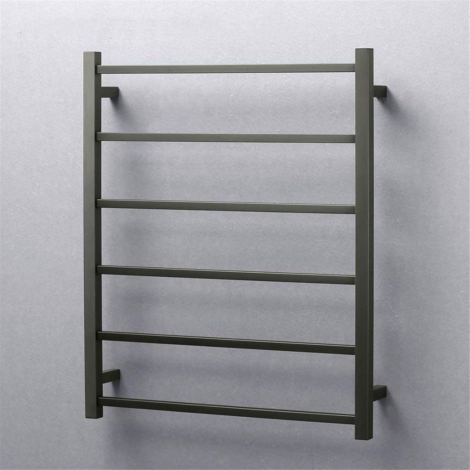 Bathroom Wall heaterTowel WarmerTowel Drying,Towel Warmer Stainless Steel Rack with 6 Square Bars Electric Energy Saving Wall MountedTowel Holder Bathroom Accessories(