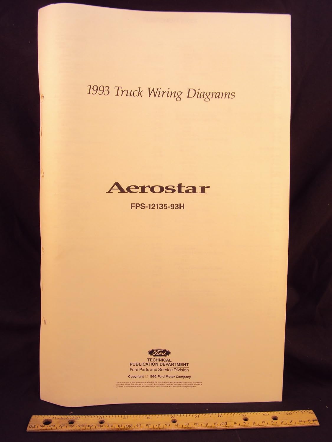 1993 FORD Aerostar Mini Van Electrical Wiring Diagrams / Schematics