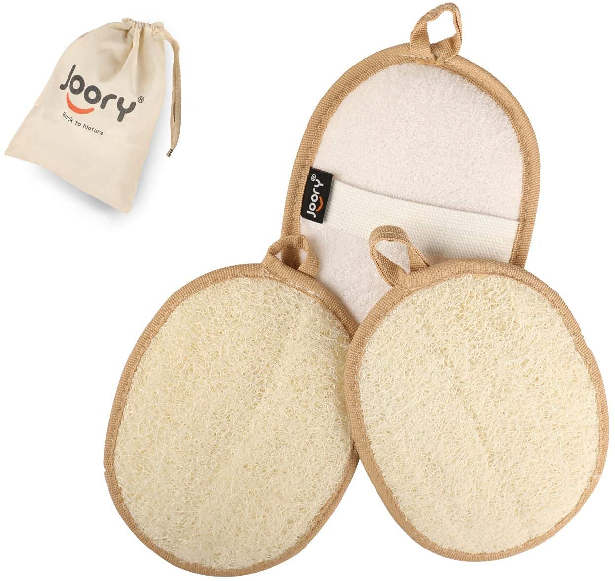 Natural Egyptian Loofah Sponge Exfoliating(3 packs),Made with Eco