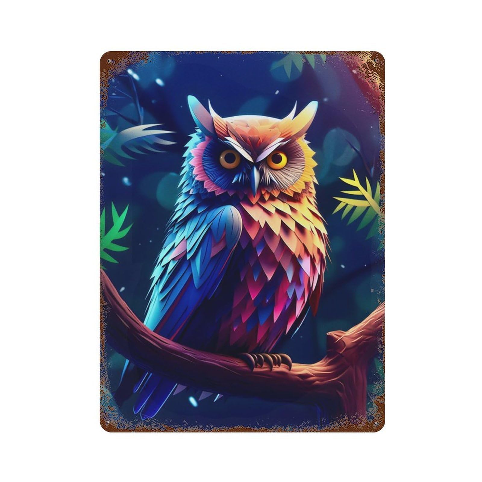 Amazing Owl 3d Retro Metal Sign 15.7"x11.8", for Pub, Kitchen And Man Cave Decor, Retro Wall Decor