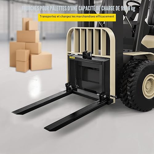VEVOR 3 Point Hitch Pallet Fork, 2000lbs Capacity Tractor Pallet Forks, 41'' Quick Hitch Attachments for Category 1 or 2 Tractor, Skid Steer Loader, Black - 2