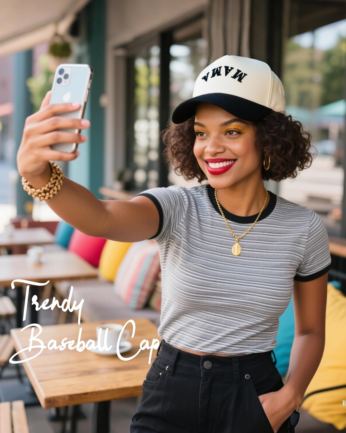 Waldeal Upside Down Mama Trucker Hats for Women, Adjustable Mom Baseball Cap Two Tone Snapback Cap, Christmas Birthday Gifts - Image 8