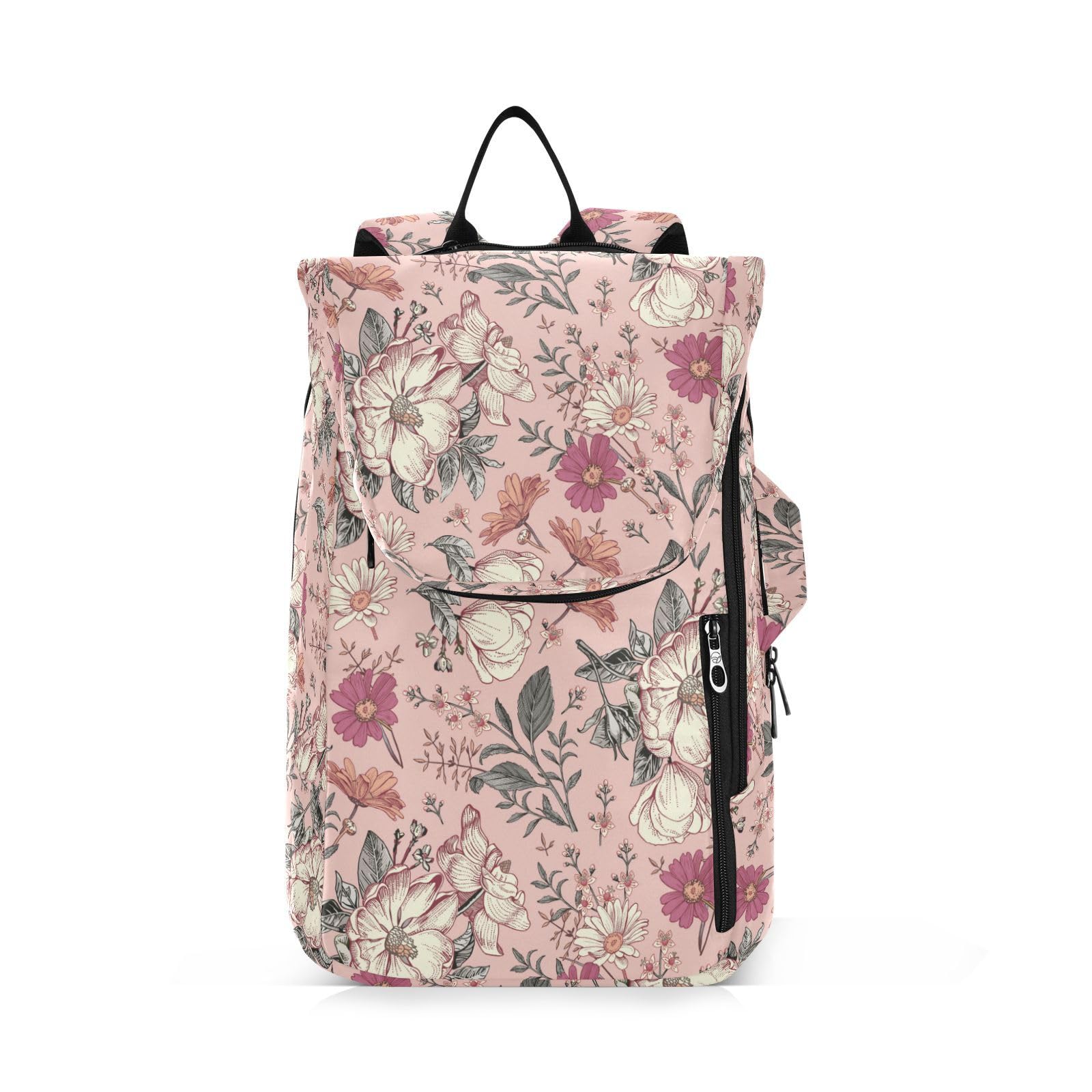 junzan Mochila para raqueta de tenis, resistente al agua, 3 raquetas de bádminton, funda para raqueta de bádminton, para hombres y mujeres, tenis, deporte, vintage, flores, melocotón