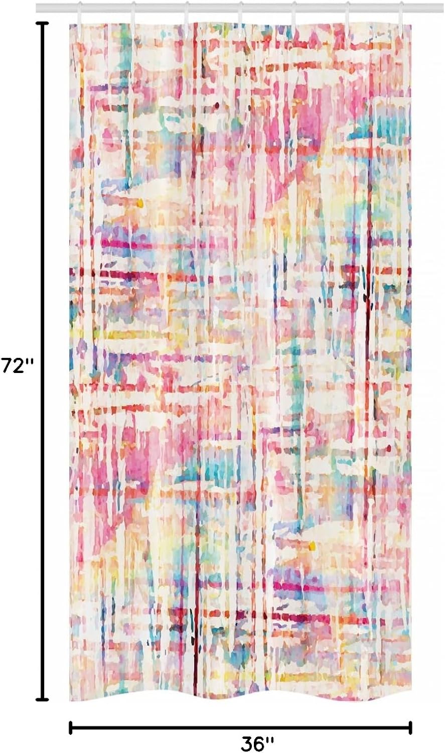 Ambesonne Grunge Stall Shower Curtain, Abstract Paint Manifold Complicated Mixed and Lines Print Illustration, Fabric Bathroom Decor Set with Hooks, 36" W x 72" L, Pink Cream