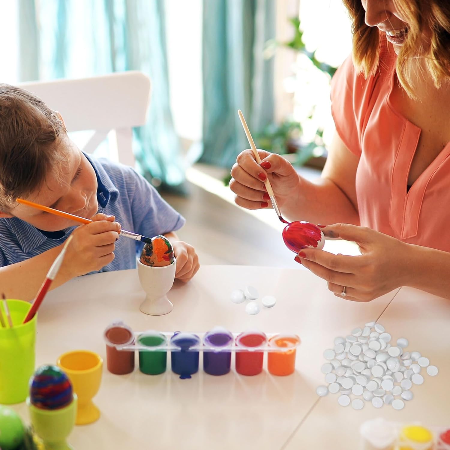 uxcell 150 Pcs Half Wooden Beads, 0.6 Inch(15mm) Unfinished Natural Split Wood Balls, Wooden Half Sphere for Paint DIY Crafts Art Projects Party Decoration, Black - Image 6