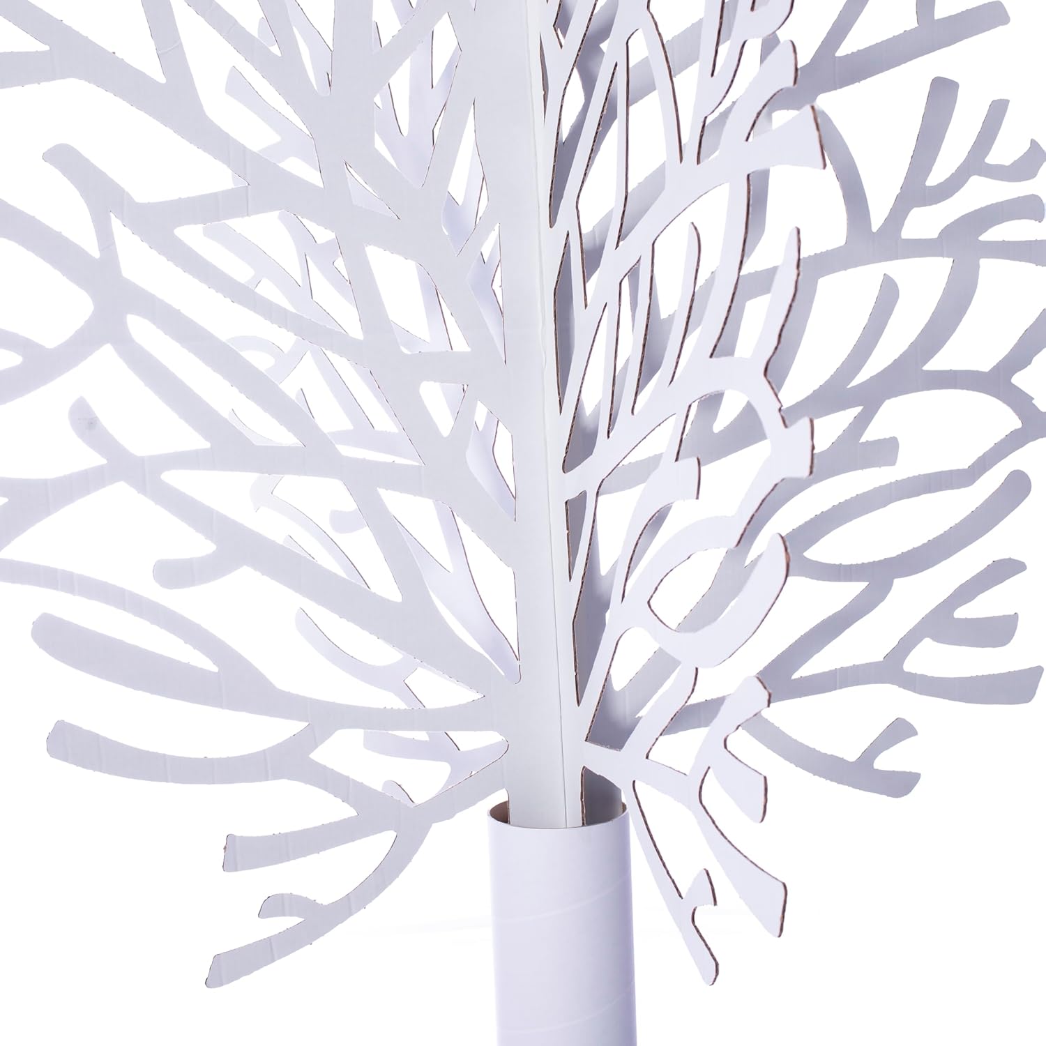 Anderson's Die-Cut White Tree Kit, 7'4" Tall DIY Cardboard Tree for Winter Wonderland, Holiday Decor, Classroom Crafts, Parades, Events, Christmas Parties & More