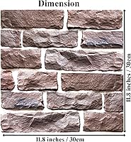 Vista 2 de Paneles de pared 3D para despegar y pegar, papel tapiz de ladrillo 3D para despegar y pegar, paquete de 10 paneles de pared de PVC autoadhesivos
